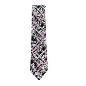 JZ Richards Multicolor Paisley All Silk Hand Made USA Necktie